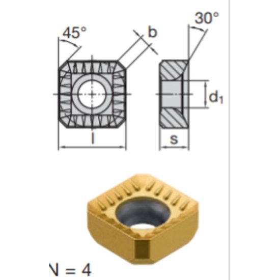 Show details for LMT Fette SNKX 1205 AN-TR LCKP10M Milling Insert Square Picture of LMT Fette SNKX 1205 AN-TR LCKP10M Milling Insert Square